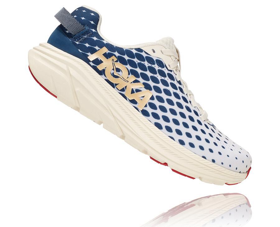 Zapatillas Running Hoka One One Mujer - Rincon 2 - Blancas/Azules - COX706923